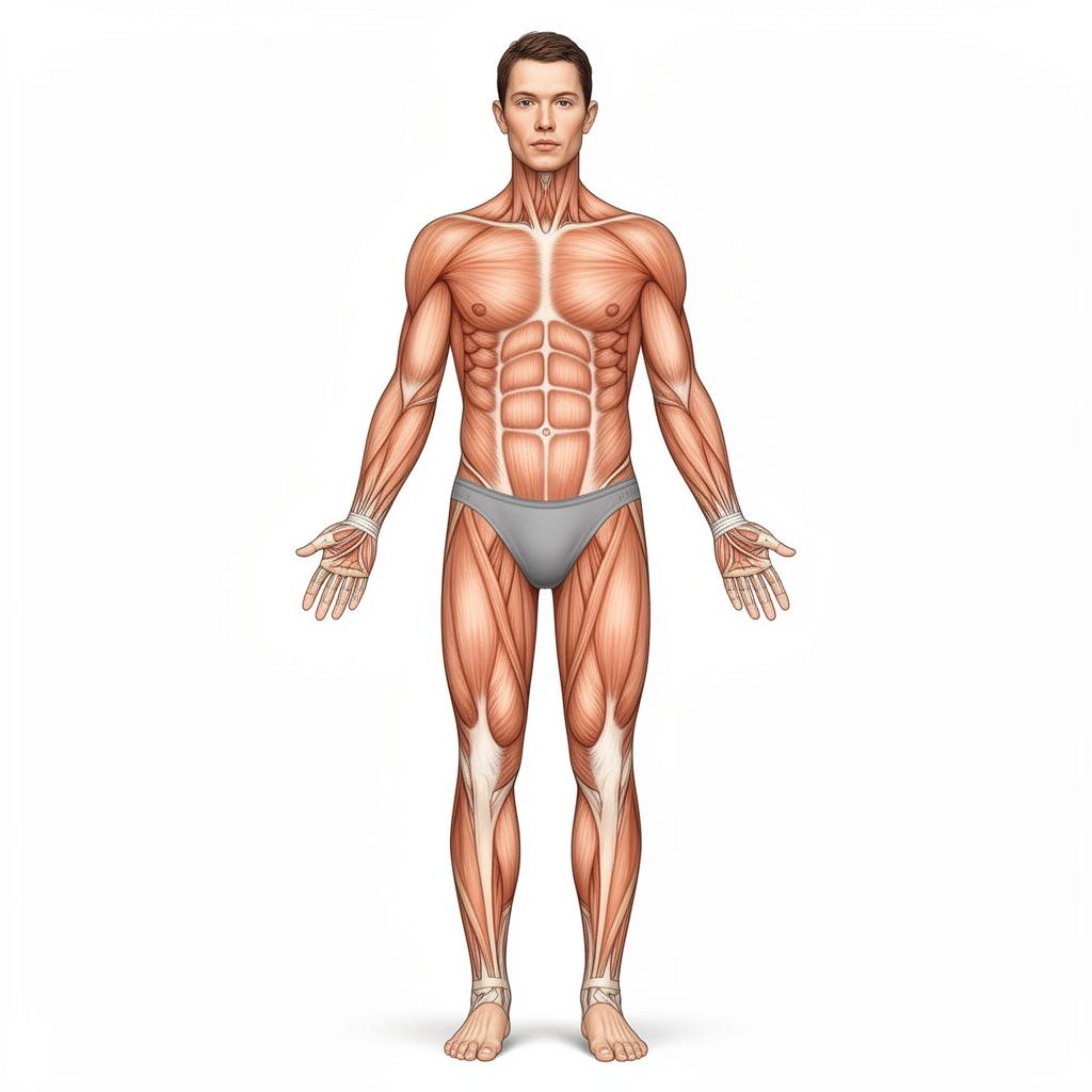male body, front view — anatomical reference